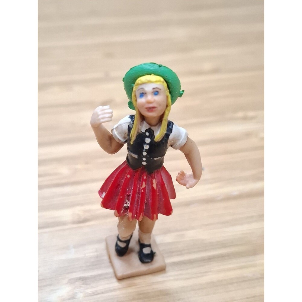 Vintage German ARI Miniature Rubber Doll Figurine Bavarian Girl Dirndl 3"